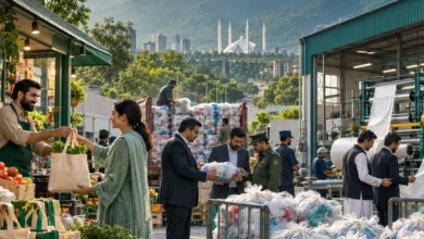 اسلام آباد میں پلاسٹک فری مہم کے دوران ضلعی انتظامیہ کی کارروائی اور سیل کیے گئے اسٹورز