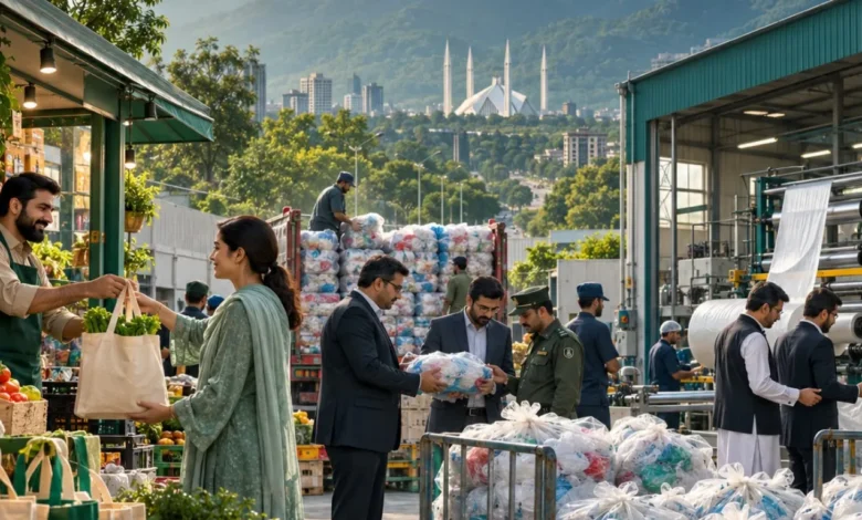 اسلام آباد میں پلاسٹک فری مہم کے دوران ضلعی انتظامیہ کی کارروائی اور سیل کیے گئے اسٹورز