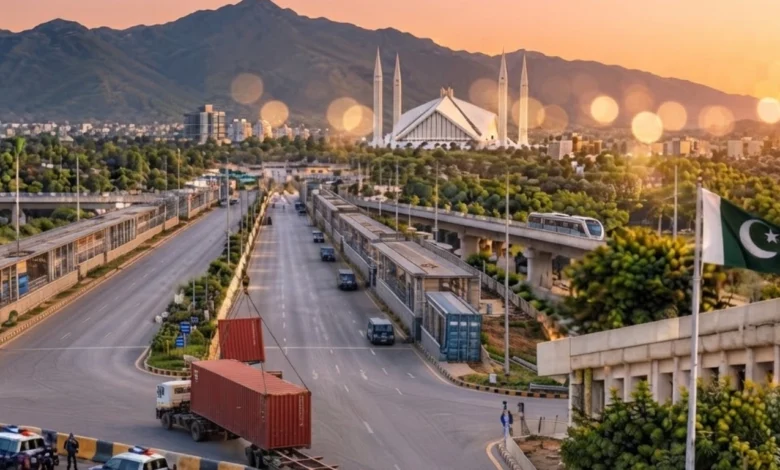 اسلام آباد میں لانگ مارچ کے پیش نظر سڑکوں اور داخلی راستوں سے کنٹینرز ہٹانے کا عمل