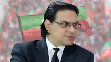 پاکستان تحریک انصاف کے سیکرٹری جنرل سلمان اکرم راجہ خطاب کرتے ہوئے